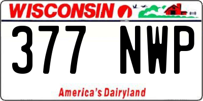 WI license plate 377NWP