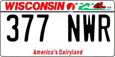 WI license plate 377NWR
