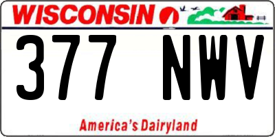 WI license plate 377NWV