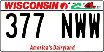 WI license plate 377NWW