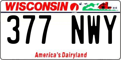 WI license plate 377NWY