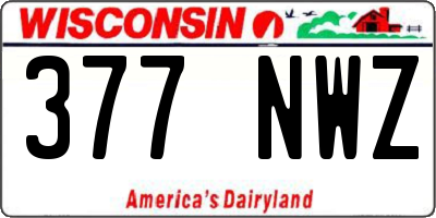 WI license plate 377NWZ