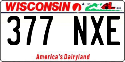 WI license plate 377NXE