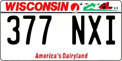 WI license plate 377NXI