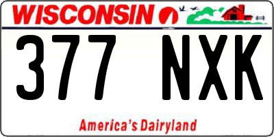 WI license plate 377NXK