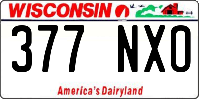 WI license plate 377NXO