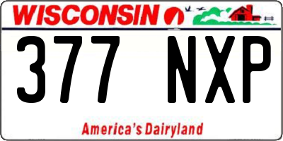 WI license plate 377NXP