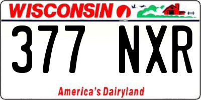 WI license plate 377NXR