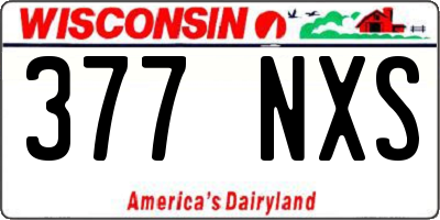 WI license plate 377NXS