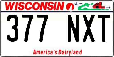 WI license plate 377NXT