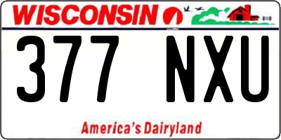 WI license plate 377NXU