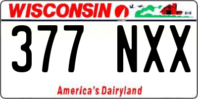 WI license plate 377NXX