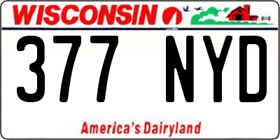 WI license plate 377NYD