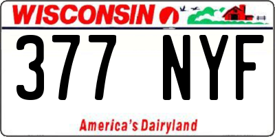 WI license plate 377NYF