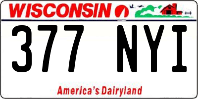 WI license plate 377NYI