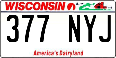 WI license plate 377NYJ