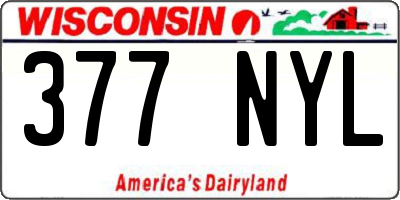 WI license plate 377NYL