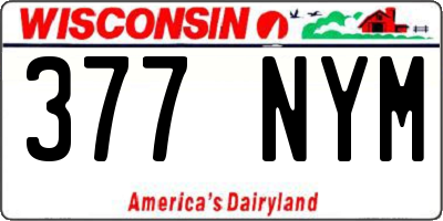 WI license plate 377NYM