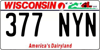 WI license plate 377NYN