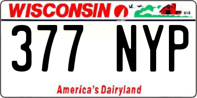 WI license plate 377NYP