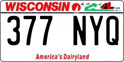WI license plate 377NYQ