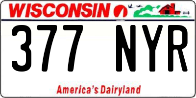 WI license plate 377NYR