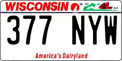 WI license plate 377NYW