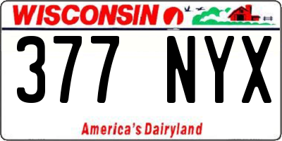 WI license plate 377NYX