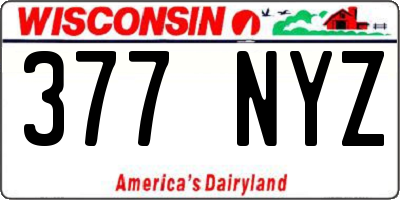 WI license plate 377NYZ