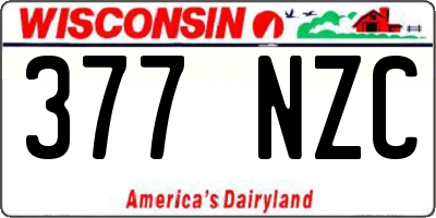 WI license plate 377NZC