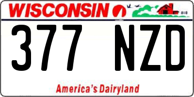 WI license plate 377NZD