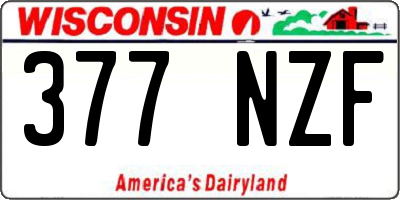 WI license plate 377NZF