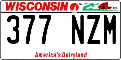 WI license plate 377NZM