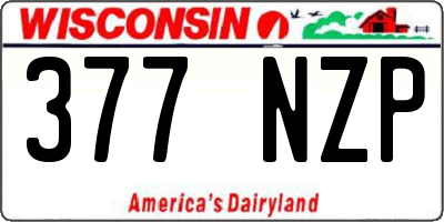 WI license plate 377NZP