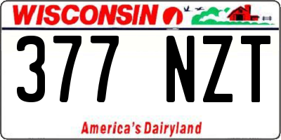WI license plate 377NZT