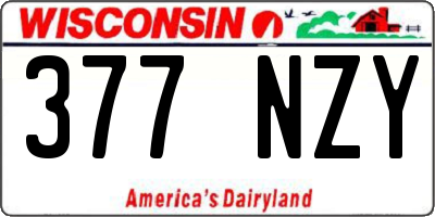 WI license plate 377NZY
