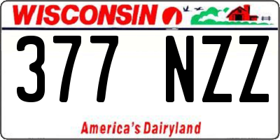 WI license plate 377NZZ