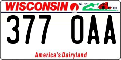 WI license plate 377OAA