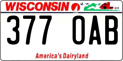 WI license plate 377OAB