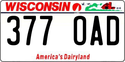 WI license plate 377OAD