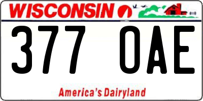 WI license plate 377OAE