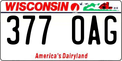 WI license plate 377OAG