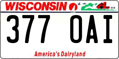 WI license plate 377OAI