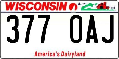 WI license plate 377OAJ