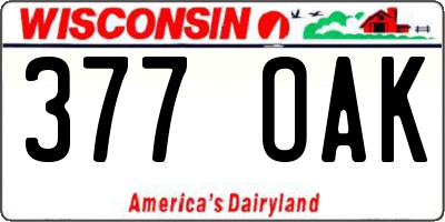 WI license plate 377OAK