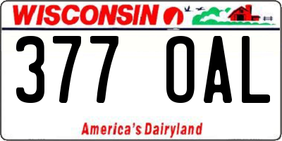 WI license plate 377OAL