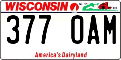 WI license plate 377OAM