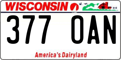 WI license plate 377OAN
