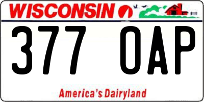 WI license plate 377OAP