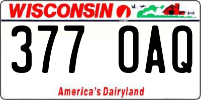 WI license plate 377OAQ